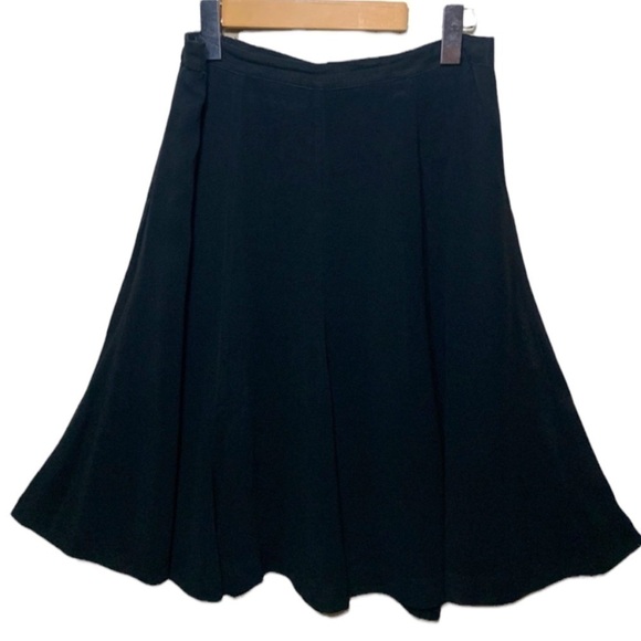 Vintage Lyse Spenard Black skirt women Sz S flowy A Line Ruffle Hem Neutral - Picture 1 of 7